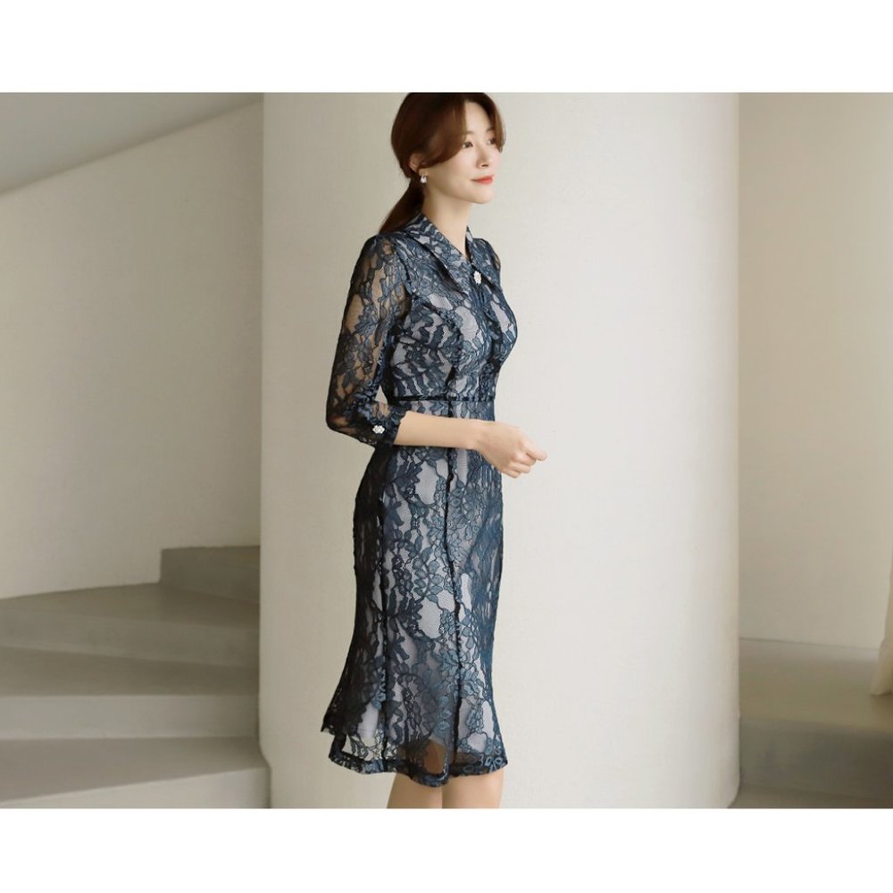 New Chic Line Korean Clothing Lace Mermaid dress